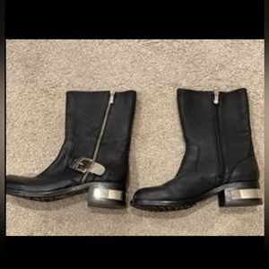 Vince Camuto Black & Gold Moto Biker Boots “Winchell” - size 8